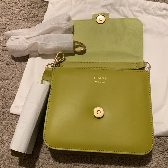 Frame, Le Signature Mini Leather Crossbody Bag, Chartreuse - Picture 6 of 16